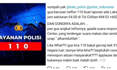 Viral Call Center 110 Polri Diadukan Warganet, Terima Laporan Kecelakaan Sambil Bersendawa