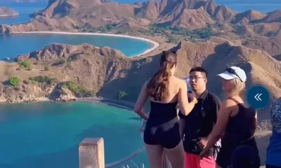 Turis Australia Marahi dan Siram Air ke Wisatawan China yang Buang Sampah Sembarangan di Pulau Padar Labuan Bajo