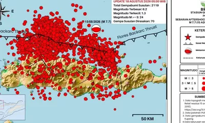 BMKG Catat 2119 Gempa Susulan Guncang Flores Pascagempa Magnitudo 7,7