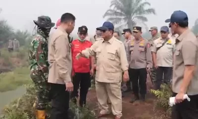 Prabowo Terobos Asap Karhutla Kubu Raya, Perintahkan Pemadaman Cepat Lahan Gambut