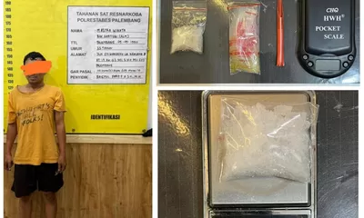 Polrestabes Palembang Tangkap Pengedar Sabu 10 Gram di Permukiman Padat Seberang Ulu