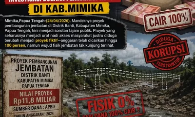 Dugaan Proyek Rp11,8 Miliar Mandek, Pembangunan Jembatan di Mimika Disorot Publik