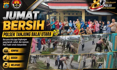 Sambut HUT RI, Polsek Tanjung Balai Utara Bersama Forkopincam Gelar "Jumat Bersih"