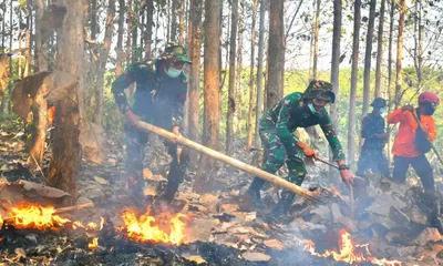 Masuki musim Kemarau, Kodim Wonogiri Gelar Latihan Penanggulangan Bencana Alam Kebakaran Hutan Lahan