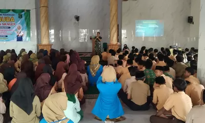 Kodim Sragen Tanamkan Nilai Kebangsaan kepada 316 Siswa MTsN 4, Bentengi Pelajar dari Pengaruh Negatif