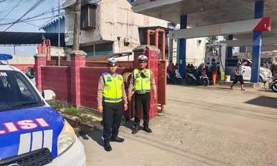 Sat Lantas Polres Tanjung Balai Patroli SPBU, Pastikan Stok BBM Aman 