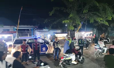 Cegah Balap Liar dan Kejahatan Jalanan, Satlantas Polres Tanjung Balai Patroli Blue Light Malam Hari