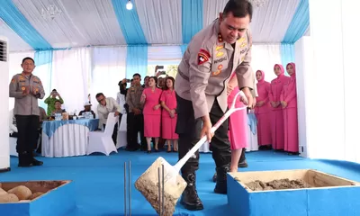 Kunker ke Tapteng, Kapolda Sumut Letakkan Batu Pertama Pembangunan Rusun Polres Tapanuli Tengah