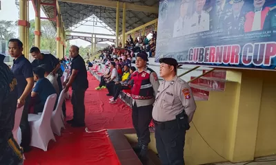 Jaga Kamtibmas Wilkum, Polresta Palangka Raya Pam Penutupan Gubernur Cup Road To Pangdam XXII/TB Cup