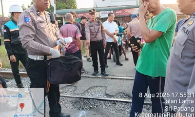 Polres Tebing Tinggi Tangani Kecelakaan Kereta Api, Satu Pengendara Meninggal Dunia