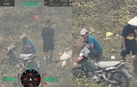 Viral Dua Pria Terekam Drone Bawa Jeriken di OKI, Diduga Hendak Bakar Lahan saat Karhutla
