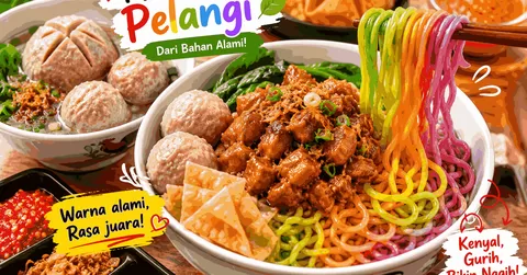 Tampil beda dengan mie warna-warni dari bahan alami, Mie Ayam Pelangi di Ciawi menjadi salah satu de