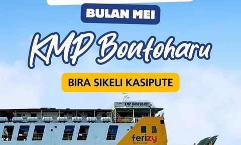 Jadwal Kapal Ferry KMP Bontoharu Rute Bira-Sikeli-Kasipute Edisi Mei 2024 di Rilis ASDP Cabang Selayar