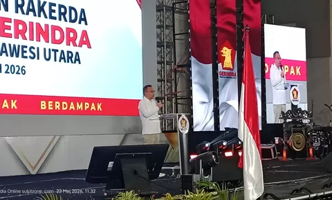 Dari Panggung Rakerda Gerindra Sulut, Sufmi Dasco : Kader Harus Dukung Penuh YSK