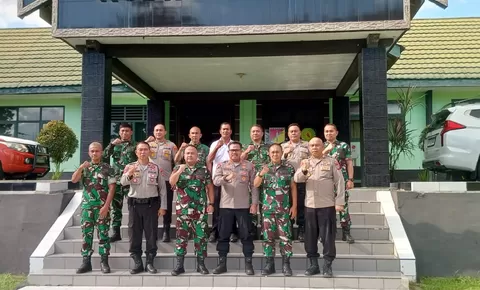 Kapolres Kotamobagu Disambut Dandim 1303/Bolmong dalam Kunjungan Silaturahmi