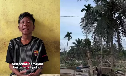 Cerita bocah Geudumbak Aceh Utara bertahan di pohon kelapa saat banjir 2025, sehari semalam tanpa makan