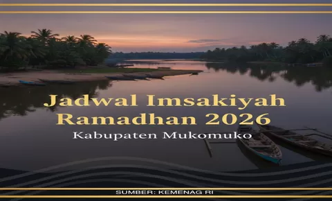Akses Mudah! Jadwal Imsakiyah Ramadhan 2026 Kabupaten Mukomuko Lengkap 30 Hari Resmi dari Kemenag