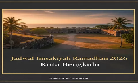 Resmi dari Kemenag! Jadwal Puasa Ramadan 1447 H/2026 M Kota Bengkulu Lengkap dan Waktu Shalat Harian dan Imsak