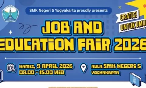 Ikutilah Job and Education Fair 2026 Pada 9 April di SMKN 5 Yogyakarta, Kesempatan Emas Pencari Kerja Cah Jogja!