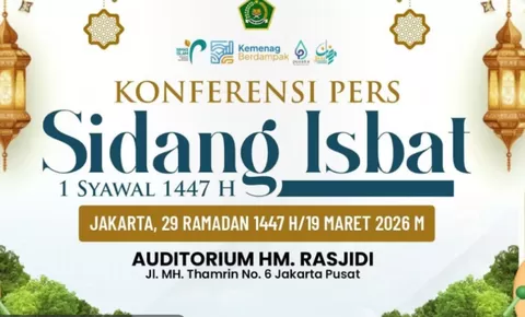Link Resmi Streaming Sidang Isbat Lebaran 2026 di Indonesia, Simak Penentuan 1 Syawal Secara Live Hari Ini