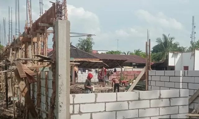Pembangunan Gedung Koperasi Merah Putih Selat Tengah Masuk Tahap Pembuatan Dinding
