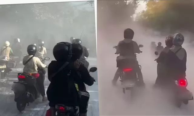 Truk Terguling di Jalur Jogja-Wonosari Bikin Jalanan Putih, Jarak Pandang Terganggu Akibat Debu Pekat Kapur
