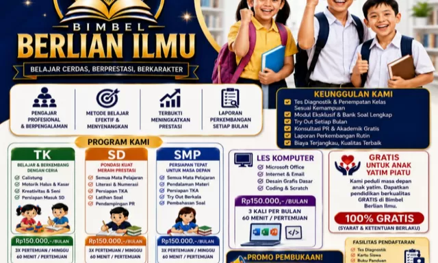 Mau Anak Makin Pintar dan Berprestasi? Bimbel Berlian Ilmu Hadir dengan Program Lengkap untuk TK-SMP