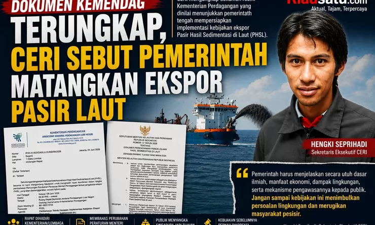 Dokumen Kemendag Terungkap, CERI Sebut Pemerintah Matangkan Ekspor Pasir Laut