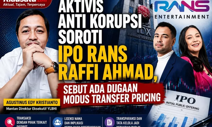 Aktivis Anti Korupsi Soroti IPO RANS Raffi Ahmad, Sebut Ada Dugaan Modus Transfer Pricing