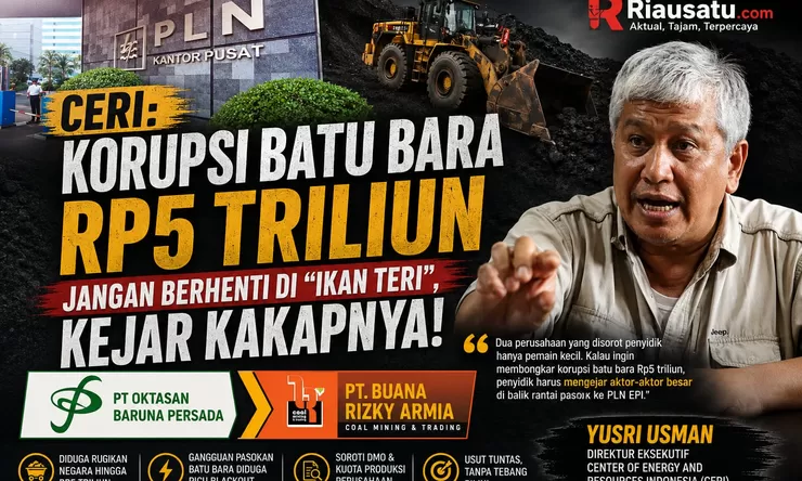 CERI: Korupsi Batu Bara Rp5 Triliun Jangan Berhenti di 'Ikan Teri', Kejar Kakapnya!