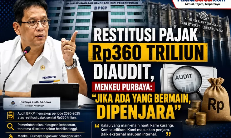 Restitusi Pajak Rp360 Triliun Diaudit, Menkeu Purbaya: Jika Ada yang Bermain, Dipenjara