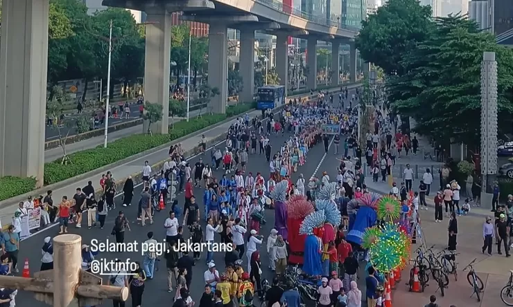 Car Free Day Pertama di Jalan HR Rasuna Said Jakarta Berlangsung Meriah, Wisatawan Mancanegara  Datang