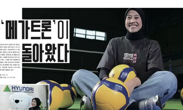 Megawati Hangestri Jadi Cover Majalah The Volleyball Korea, Efek Megatron Makin Terasa di Hyundai Hillstate
