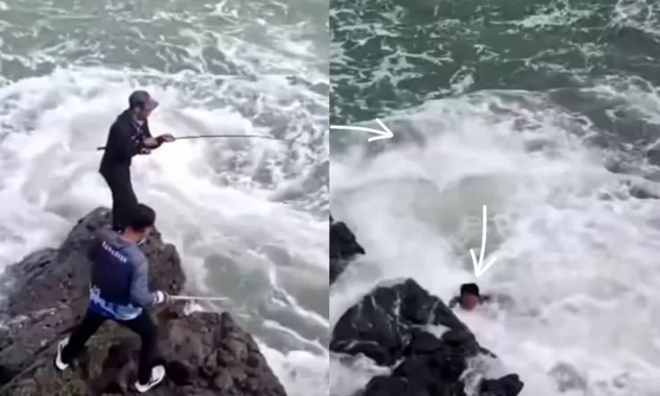 Terekam Kamera, Video Detik-detik Dua Pemancing Hilang Terseret Ombak di Pantai Cikeueus Sukabumi 