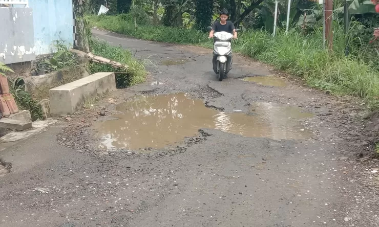 Sudah 5 Tahun Jalan Penghubung Desa Tajur Halang - Sukaharja Bogor Rusak Parah, Warga Kecewa Berat