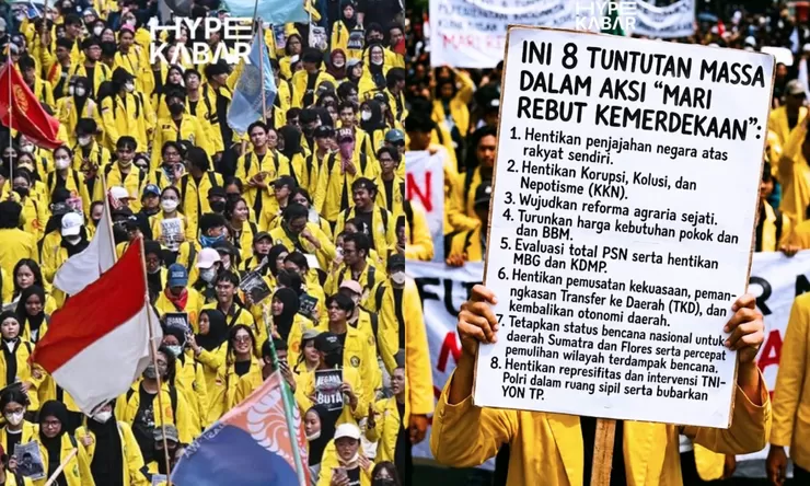 BEM UI dan 25 aliansi demo di Bundaran HI, tuntut keadilan ekonomi dan status bencana nasional