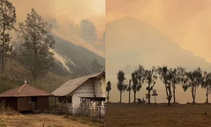 Terjadi kebakaran di Gunung Semeru, Ranu Kumbolo diselimuti kabut asap tebal