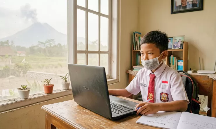Abu Vulkanik Gunung Anak Krakatau Masuk Tangsel, Sekolah Beralih ke PJJ Senin 7 September
