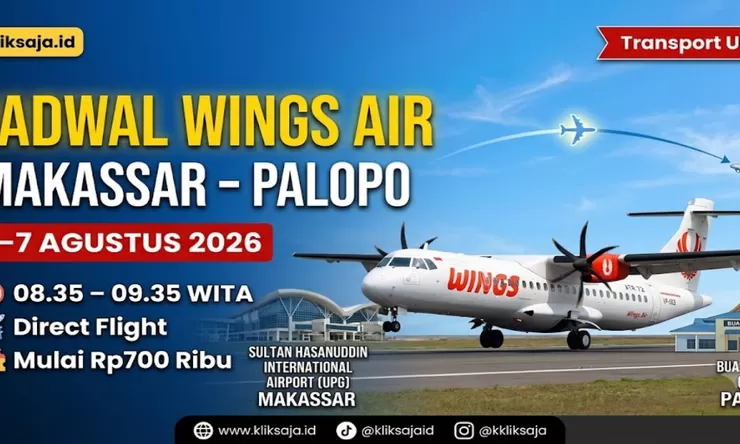 Jadwal Pesawat Wings Air Makassar–Palopo 1–7 Agustus 2026, Lengkap Jam Penerbangan, Harga Tiket, dan Cara Beli