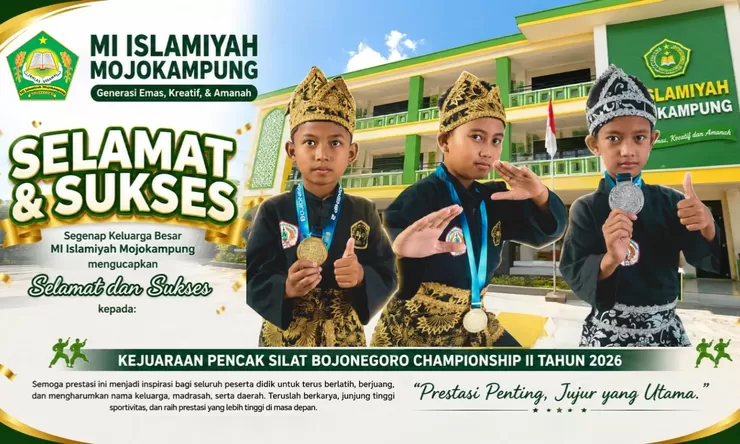 Tiga Siswa MI Islamiyah Mojokampung Borong Prestasi pada Kejuaraan Pencak Silat Bojonegoro Championship II 2026