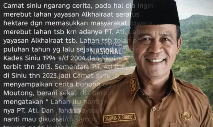 Polemik Lahan di Investasi Siniu Memanas, Warga Tuding Camat Pembuat Keresahan