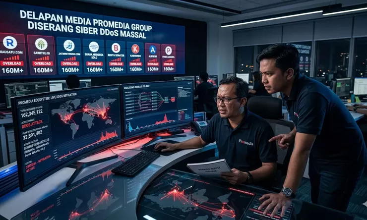 Delapan Media Promedia Group Diserang DDoS 160 Juta Request, Diduga Terkait Berita Korupsi
