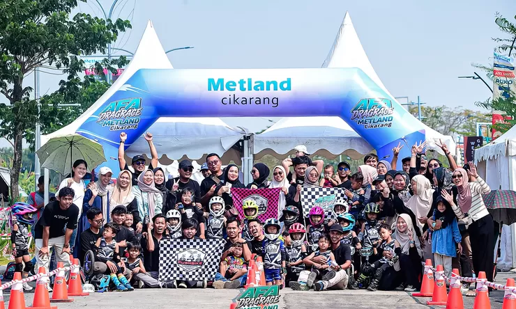 Riuh Selebrasi Di Lintasan Lurus: Metland Cikarang Cetak Sejarah, Sikat Rekor Muri Lewat Dragrace Pushbike Anak Terbesar!