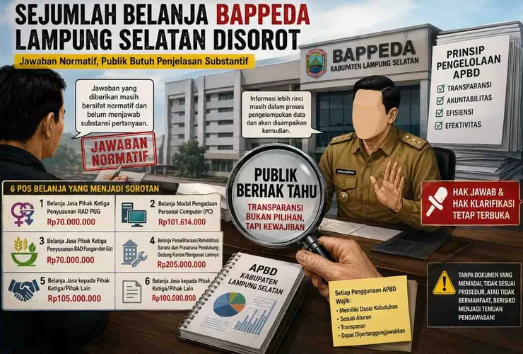 Kepala Bappeda Lampung Selatan Beri Jawaban Normatif