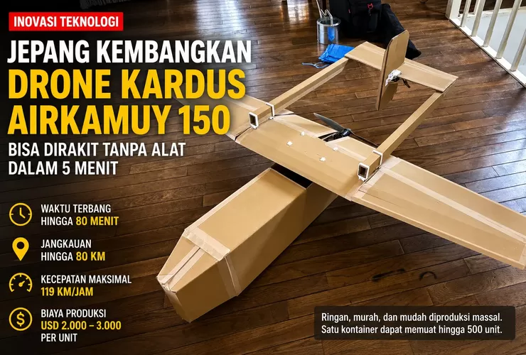Drone Kardus Buatan Jepang Jadi Sorotan, Bisa Dirakit Cepat Tanpa Peralatan Khusus