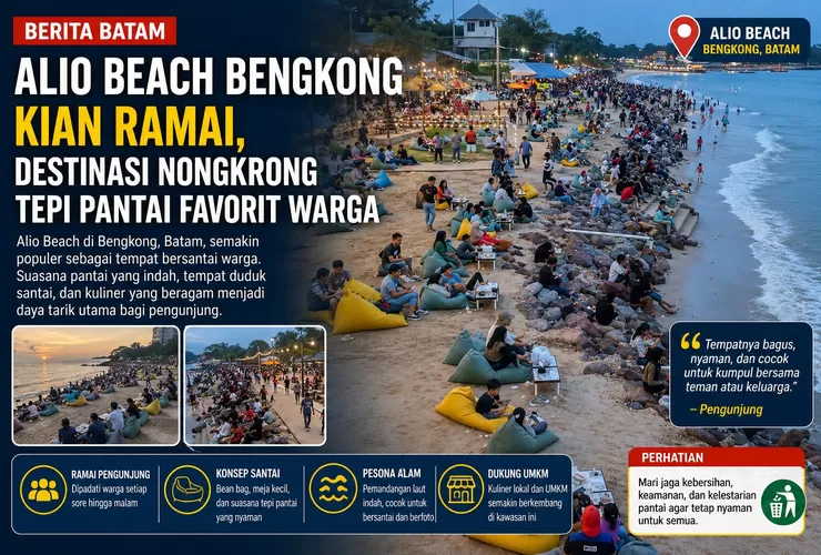 Alio Beach Bengkong Kian Ramai, Destinasi Nongkrong Tepi Pantai yang Menarik Perhatian Warga Batam