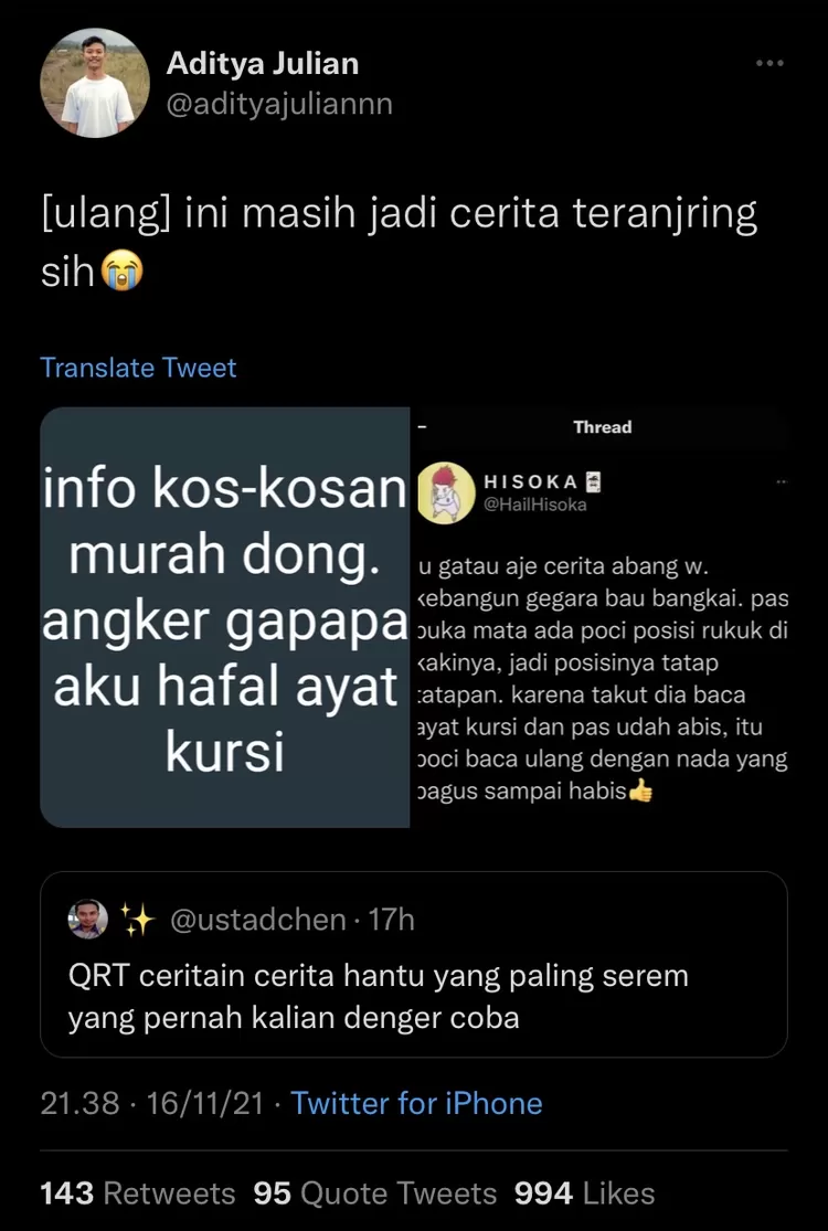 22 Cerita Horor Singkat Dari Netizen Twitter Seram Hingga Kocak Banget Surabaya Network 