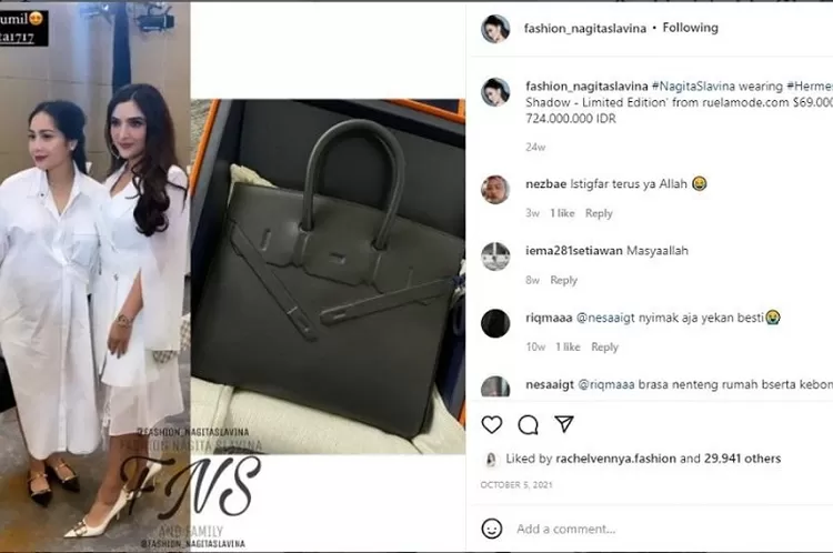 nagita pakai tas hermes lindy｜TikTok Search