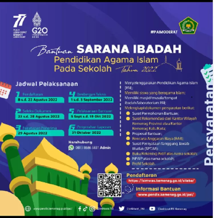 Inilah Persyaratan Bantuan Sarana Ibadah Pendidikan Agama Islam Untuk ...