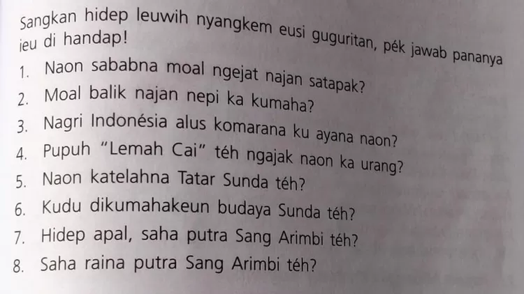 Soal Dan Kunci Jawaban Halaman 69 Bahasa Sunda Kelas 8 SMP/MTs - Harian ...